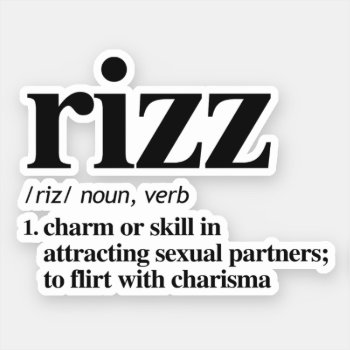 Rizz Definition Sticker by Shirtuosity at Zazzle