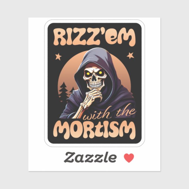 Rizz’em With The Mortism Black Sticker (Sheet)