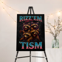 Rizz Em With The Tism Meme Autism Funny Racoon