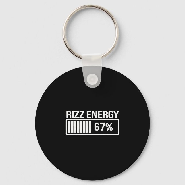 Rizz Energy At 67 Funny Six Seven Gen Alpha Meme  Keychain (Front)