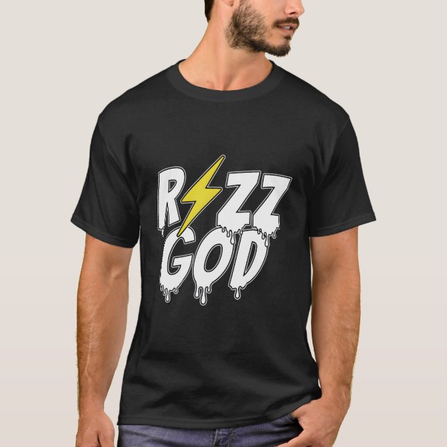 Rizz God Trap Drip Rap Coon Emote Popular Streamer T-Shirt (Front)
