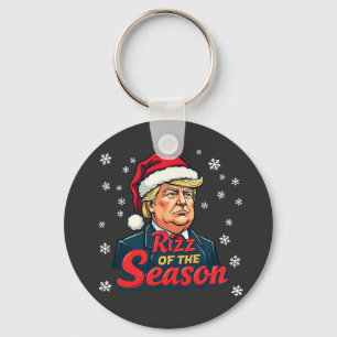 Rizz of The Season Funny Trump Christmas Santa  Keychain