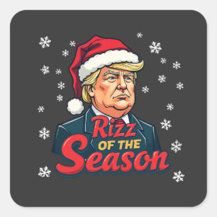 Rizz of The Season Funny Trump Christmas Santa Square Sticker