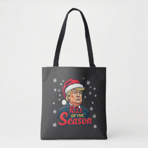 Rizz of The Season Funny Trump Christmas Santa Tote Bag
