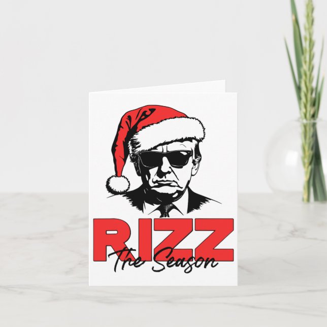 Rizz The Season Christmas Humorous Trump 2024 Sant Card (Front)