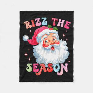 Rizz The Season Funny Christmas Rizzmas Santa Clau Fleece Blanket