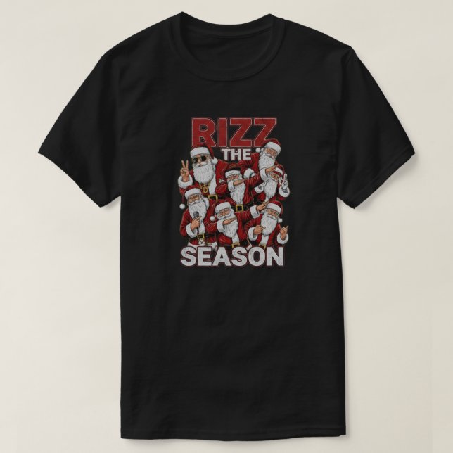 Rizz The Season Funny Christmas Santa's T-Shirt (Design Front)