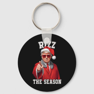 Rizz The Season Funny Trump Christmas Santa Claus  Keychain