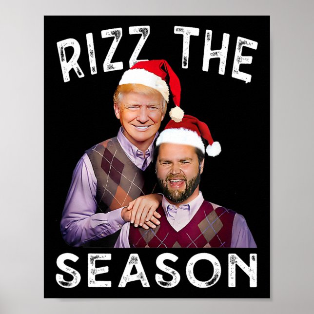 Rizz The Season Funny Trump Vance Christmas Santa  Poster (Front)