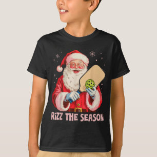 Rizz The Season Santa Ckleball Christmas Funny Riz T-Shirt