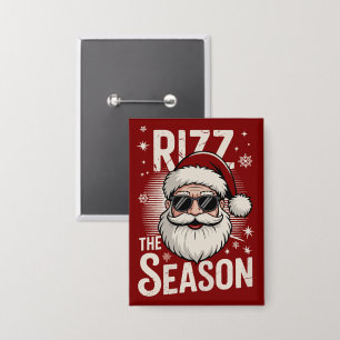 Rizz The Season Santa Claus Rizzmas Funny Xmas Button