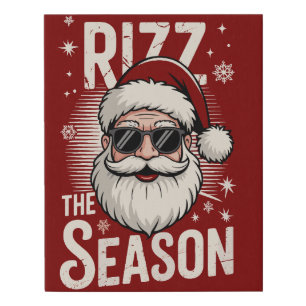 Rizz The Season Santa Claus Rizzmas Funny Xmas Faux Canvas Print