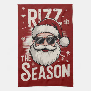 Rizz The Season Santa Claus Rizzmas Funny Xmas Kitchen Towel