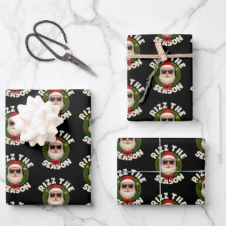 Rizz The Season Trendy Christmas Santa Wrapping Paper Sheets