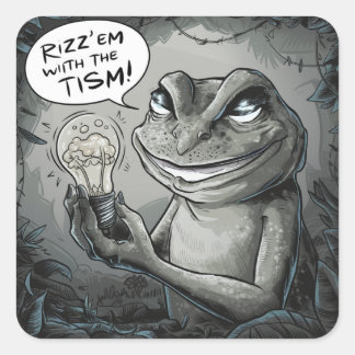 Rizz'em with the tism,tism square sticker