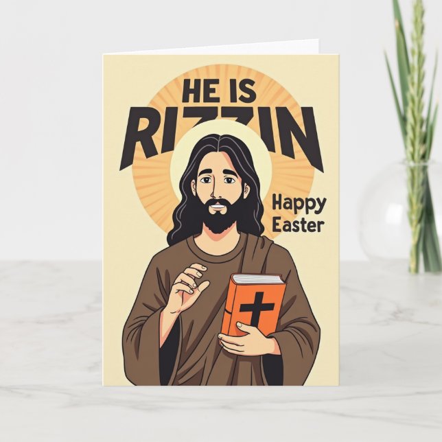 Rizzin Happy Easter Greeting Card (Front)
