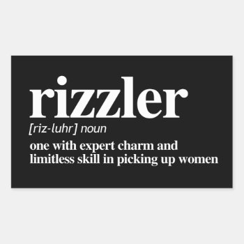 Rizzler Definition Rectangular Sticker by Shirtuosity at Zazzle