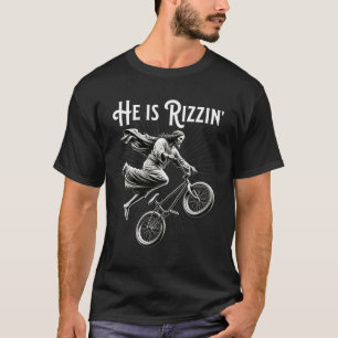 Rizzler Getting Air Funny Rizz He Is Rizzin Jesus T-Shirt