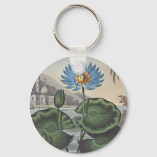 RJ Thornton The blue Egyptian water lily Keychain