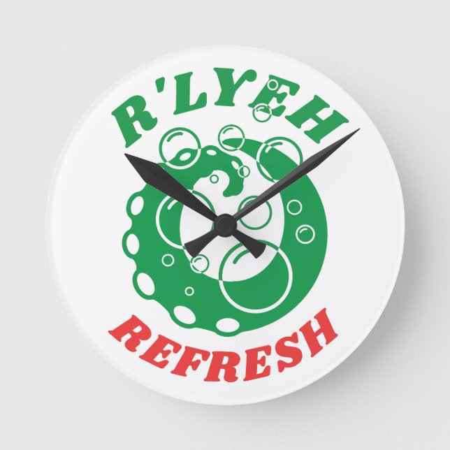 R'lyeh Laundry Detergent Innsmouth Lovecraft Round Clock (Front)
