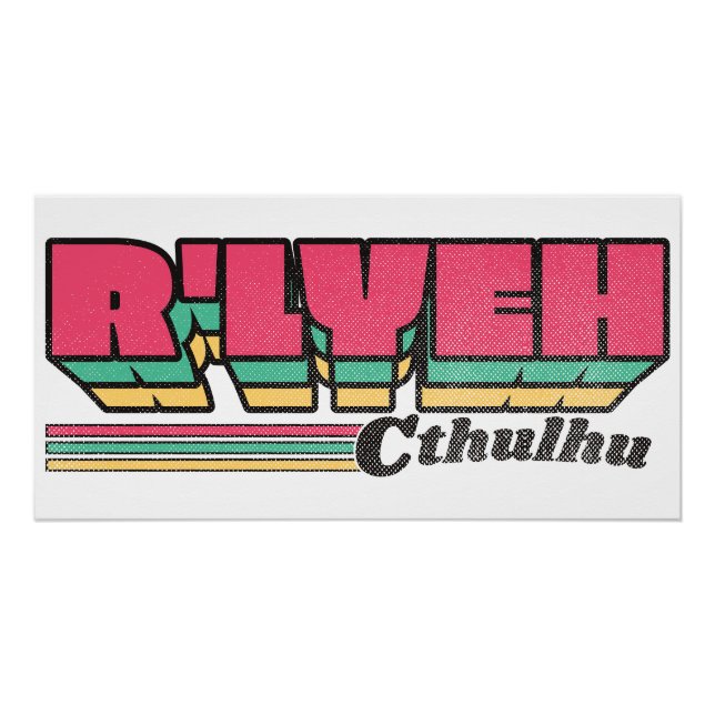 R'lyeh Retro Label Cthulhu Poster (Front)