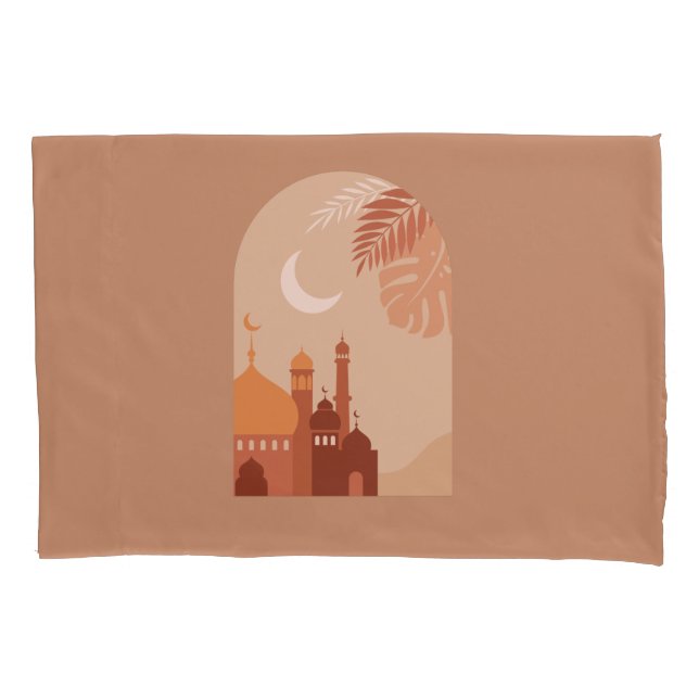  Rmadan Kareem Aesthetic Boho Fleece Blanket Pillow Case (Front)