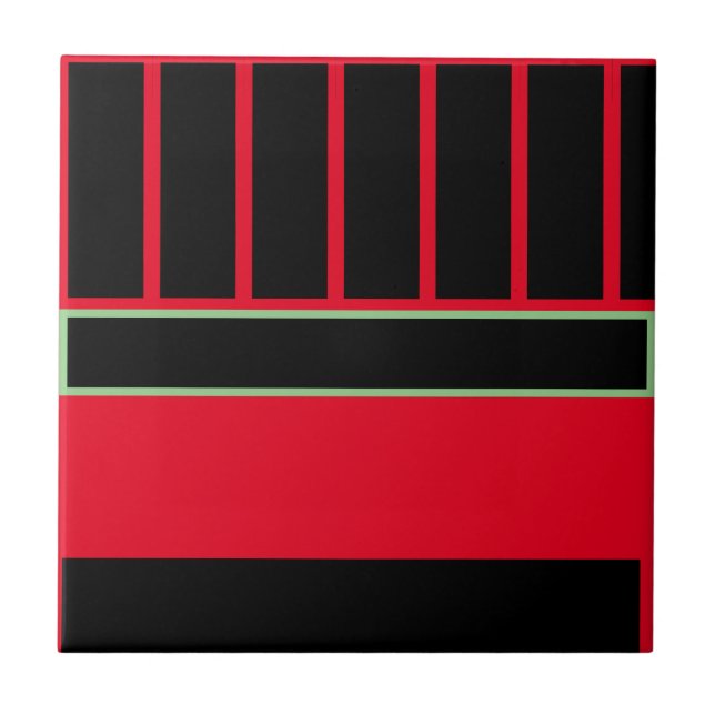 RMdesignflo55 CeramicTile coler Rrd- Sage- Black Ceramic Tile (Front)