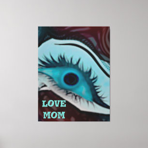 rmdesignflo55 elegant green eye love mom design canvas print
