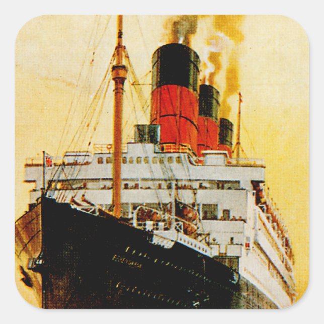 RMS Berengaria Square Sticker (Front)