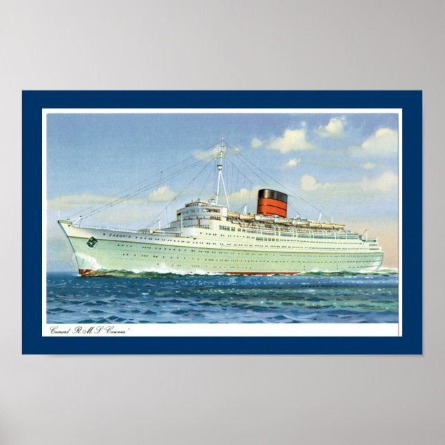 rms Caronia at Sea Poster (Front)