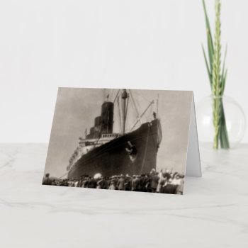 Rms Lusitania Arrives New York City 1907 Foil Greeting Card by scenesfromthepast at Zazzle