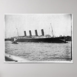 RMS LUSITANIA Maiden Voyage 1907 in New York Poster