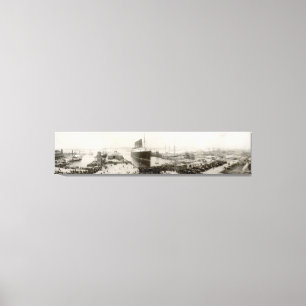 RMS Lusitania New York City 1907 Vintage Canvas Print