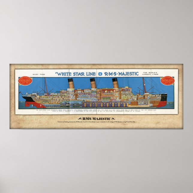 RMS Majestic Cut Away Poster (Front)