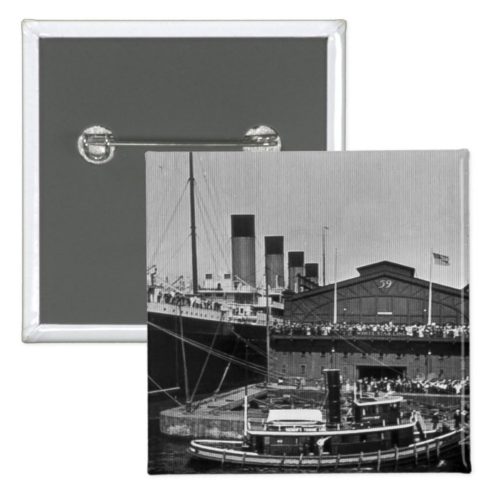 RMS Olympic at Pier 59 Vintage Glass Slide 1911 Pins