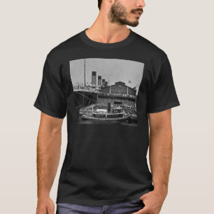 RMS Olympic at Pier 59 Vintage Glass Slide 1911 T-Shirt