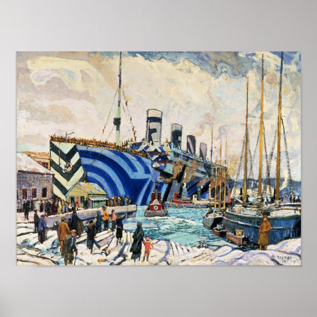 RMS Olympic in Dazzle Camouflage 11x14" poster (Front)