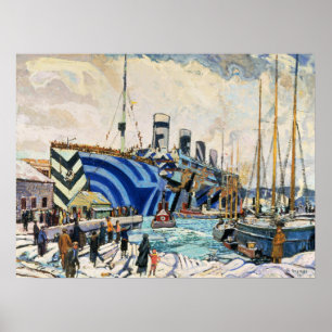 RMS Olympic in Dazzle Camouflage 18x24" poster