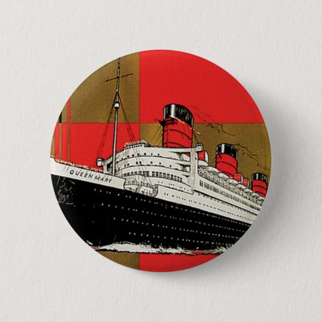 RMS Queen Mary Pinback Button (Front)