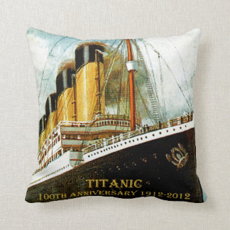 RMS Titanic 100th Anniversary Canvas Throw Pillow