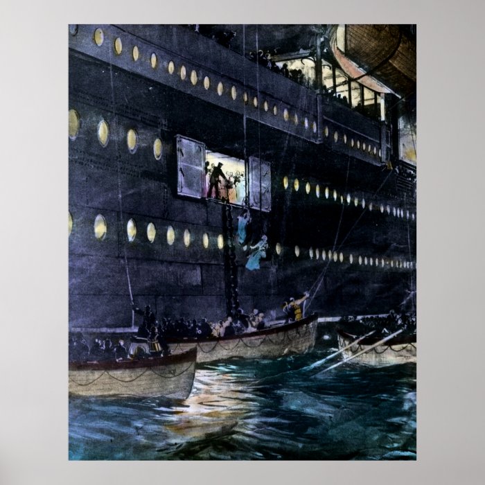 RMS Titanic After the Lifeboats Were Lowered Posters