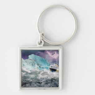 RMS Titanic and Iceberg Painting Keychain