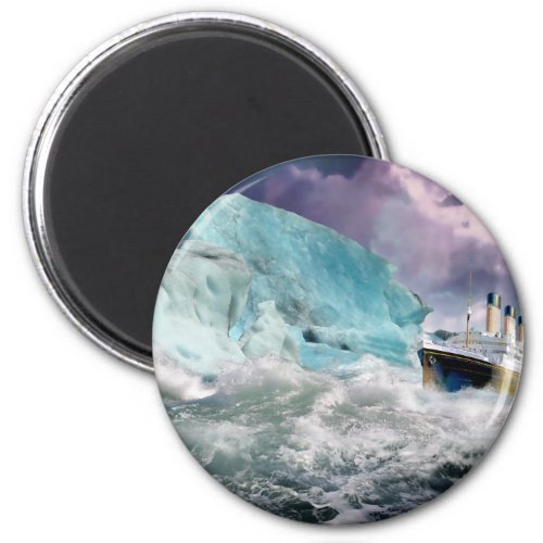 RMS Titanic and Iceberg Painting Magnet