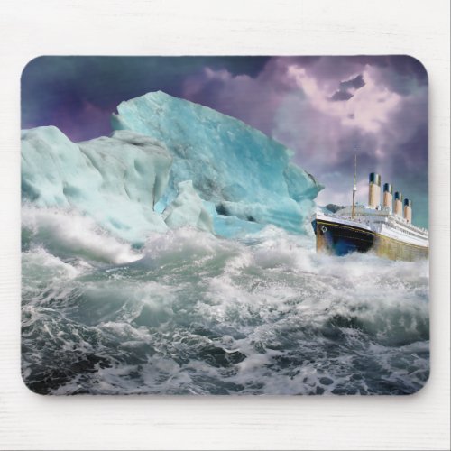 RMS Titanic and Iceberg Painting Mouse Pad