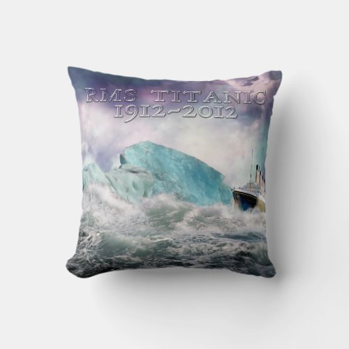 RMS Titanic and Iceberg Painting Pillow