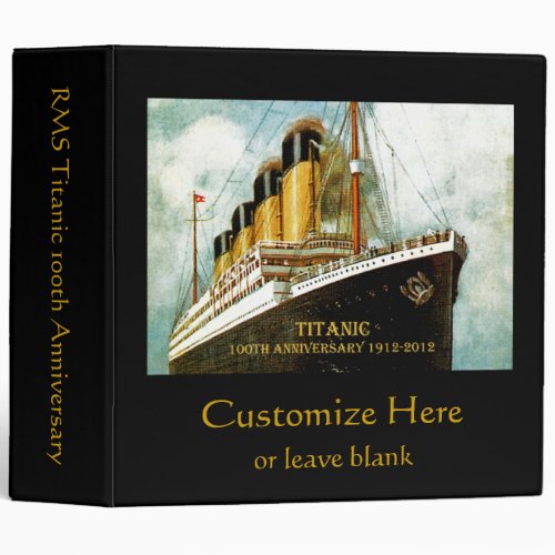 RMS Titanic Anniversary 3 Ring Binder