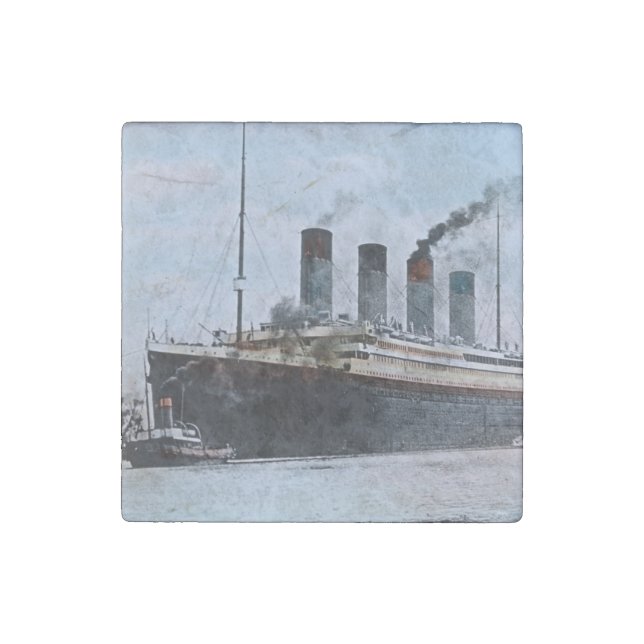 RMS Titanic Belfast Ireland Vintage Stone Magnet (Front)