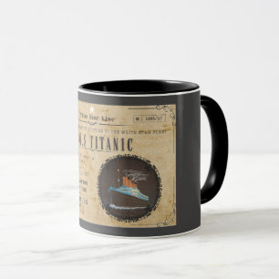 RMS TITANIC BOARDING ADVERSTING MUG