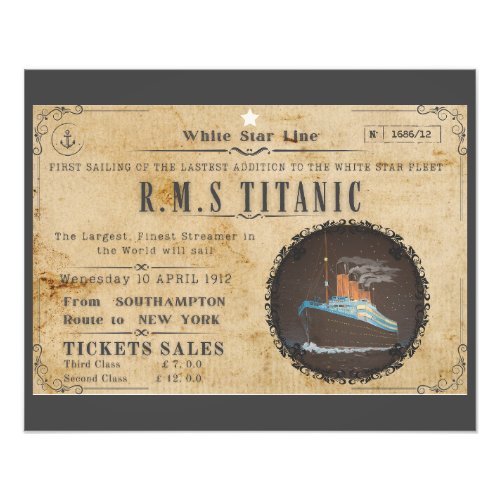 RMS TITANIC BOARDING ADVERSTING PHOTO PRINT