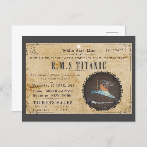 RMS TITANIC BOARDING ADVERSTING POSTCARD